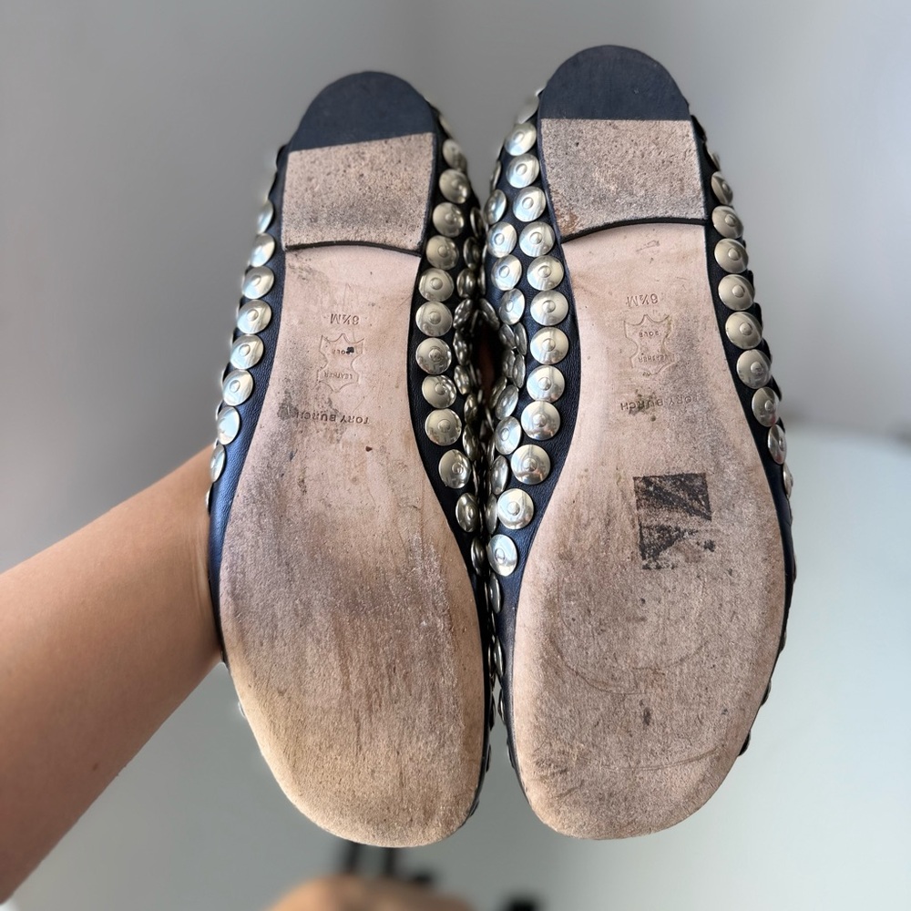 Like New TORY BURCH Studded Ballet In Perfect Black 6.5 $498 - Picture 12 of 12